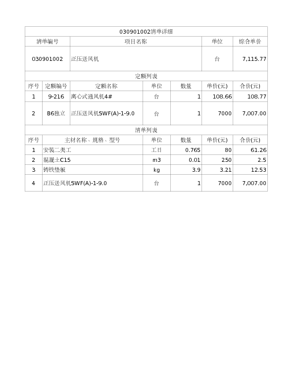 030901002  正压送风机